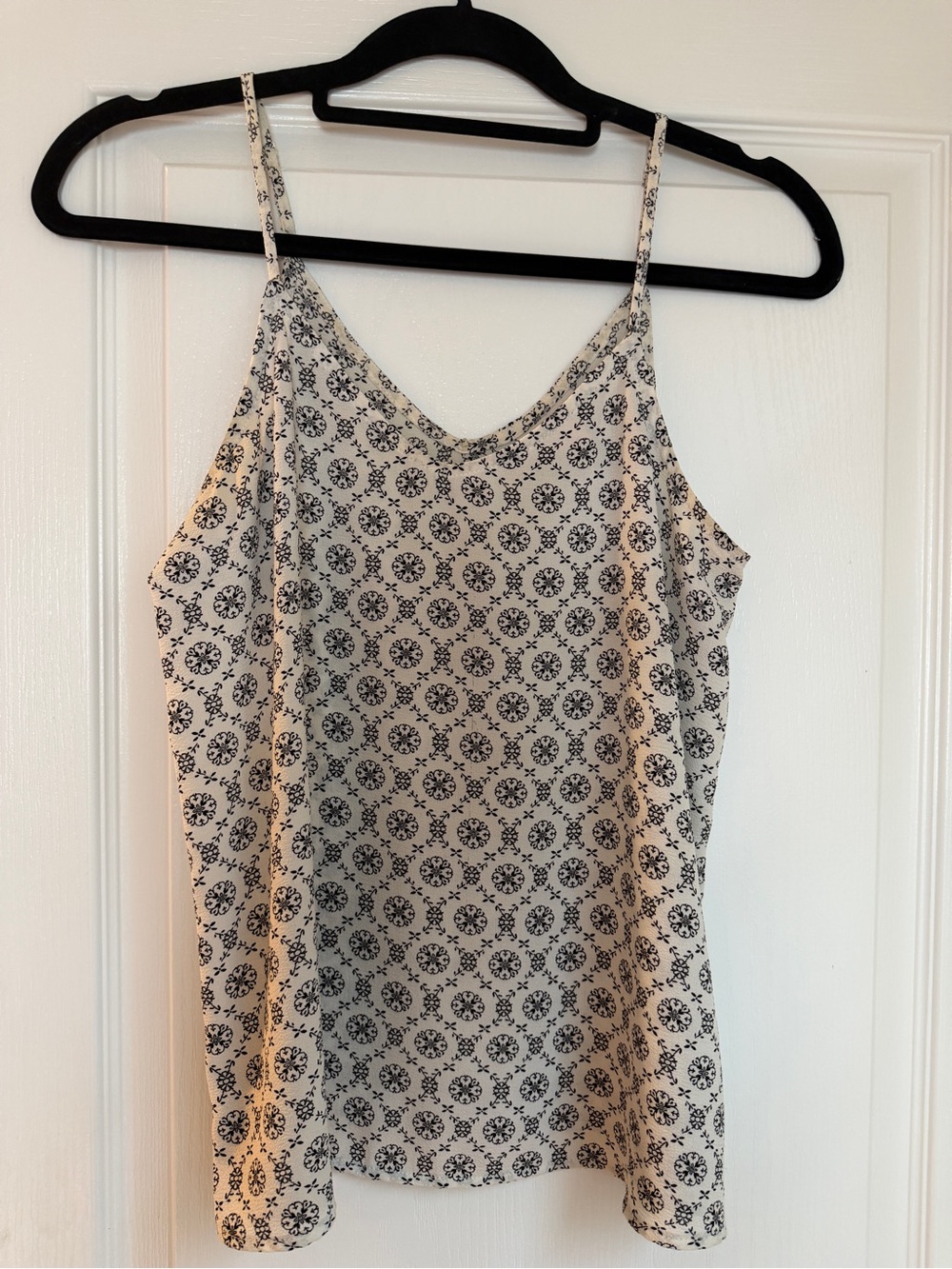 SO Cream Spaghetti Strap Floral Medallion Tank